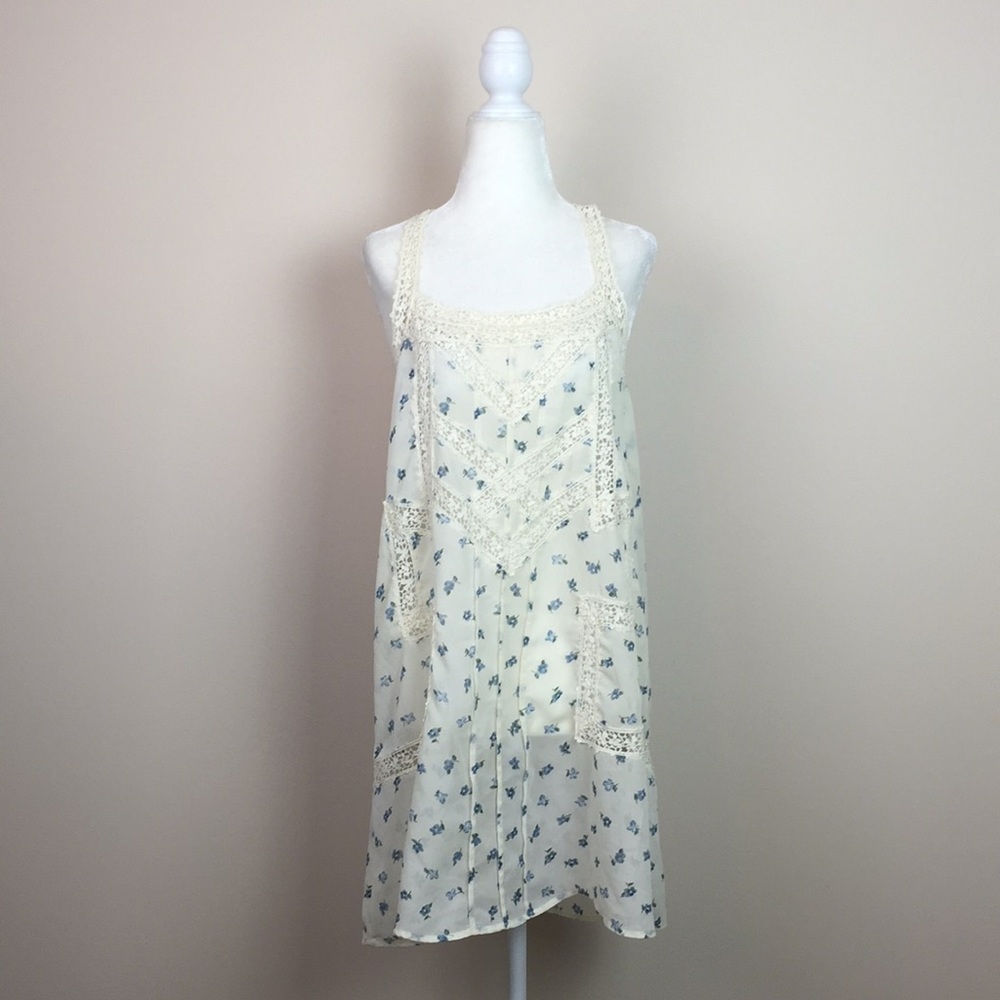 UO / Pins And Needles - Sheer Floral Racerback Gown